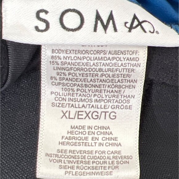 SOMA V-Wire Tankini Top Teal Blue Sz XL #O17006 EUC - Picture 5 of 5